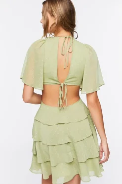 Chiffon Cutout Mini Dress
