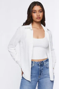 Chiffon Dolphin-Hem Shirt