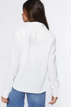 Chiffon Dolphin-Hem Shirt