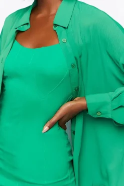 Chiffon Drop-Sleeve Shirt