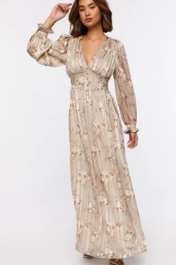 Chiffon Floral Print Maxi Dress