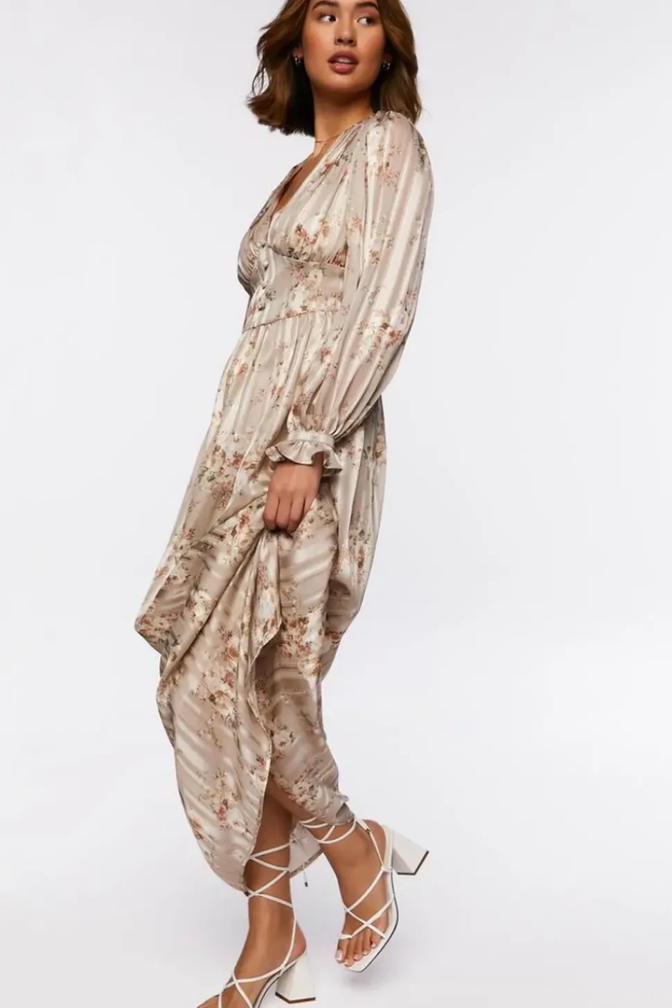 Chiffon Floral Print Maxi Dress