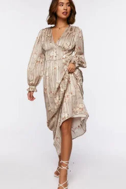 Chiffon Floral Print Maxi Dress