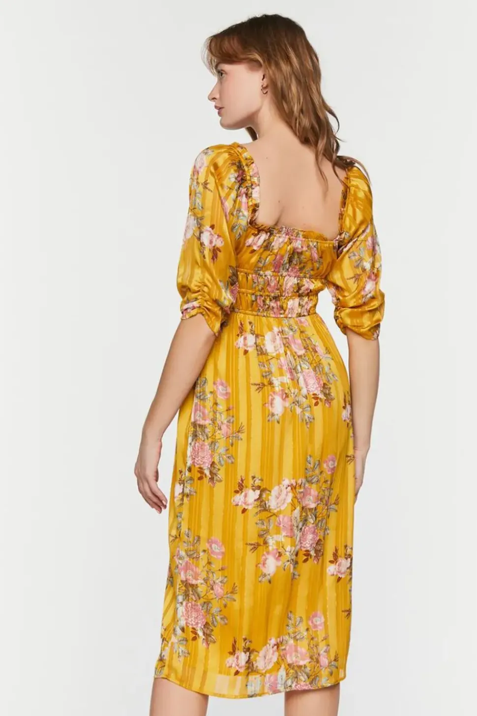 Chiffon Floral Print Midi Dress