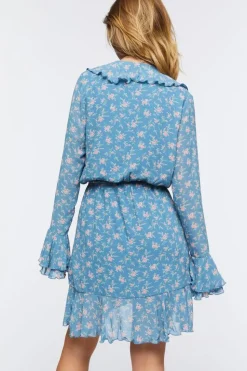 Chiffon Floral Print Mini Dress