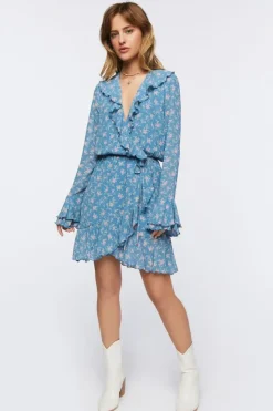Chiffon Floral Print Mini Dress