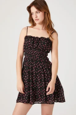 Chiffon Floral Print Mini Dress