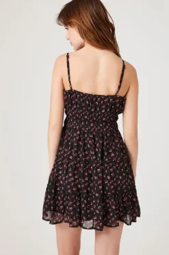 Chiffon Floral Print Mini Dress