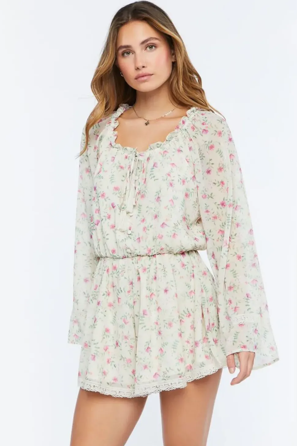Chiffon Floral Print Romper