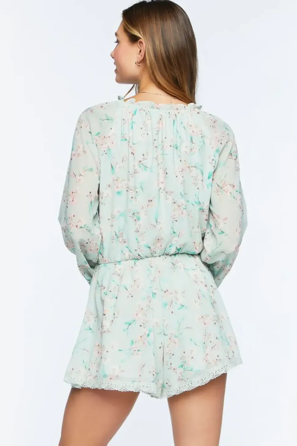 Chiffon Floral Print Romper
