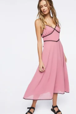 Chiffon Lace-Trim Dress