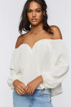 Chiffon Off-The-Shoulder Top
