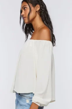 Chiffon Off-The-Shoulder Top