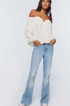 Chiffon Off-The-Shoulder Top