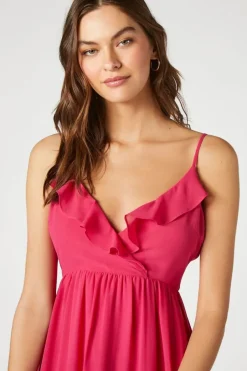 Chiffon Ruffle High-Low Dress