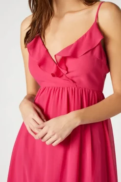 Chiffon Ruffle High-Low Dress