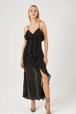 Chiffon Ruffle Maxi Dress