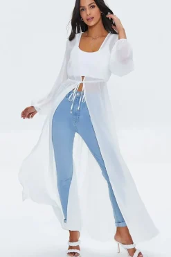Chiffon Self-Tie Duster Kimono
