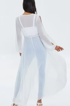 Chiffon Self-Tie Duster Kimono