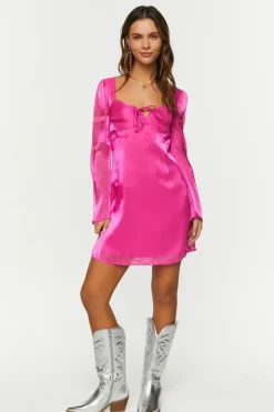 Chiffon Tie-Front Mini Dress