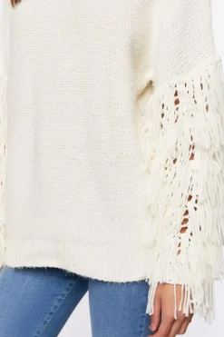 Chunky Fringe-Trim Sweater