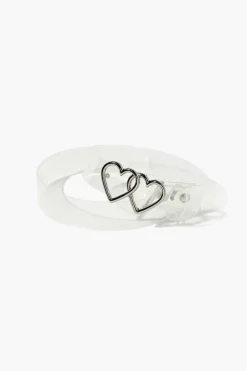 Clear Dual Heart-Buckle Belt