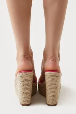 Clear-Vamp Espadrille Wedges