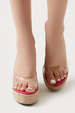Clear-Vamp Espadrille Wedges