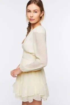 Clip Dot Cutout Mini Dress