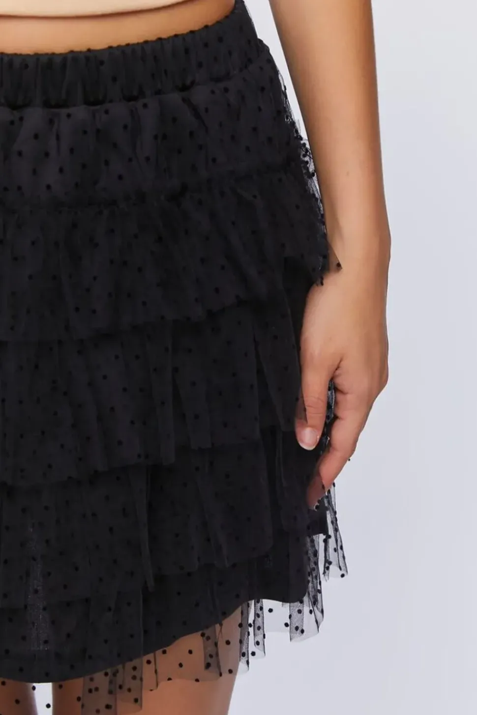 Clip Dot Tiered Mini Skirt