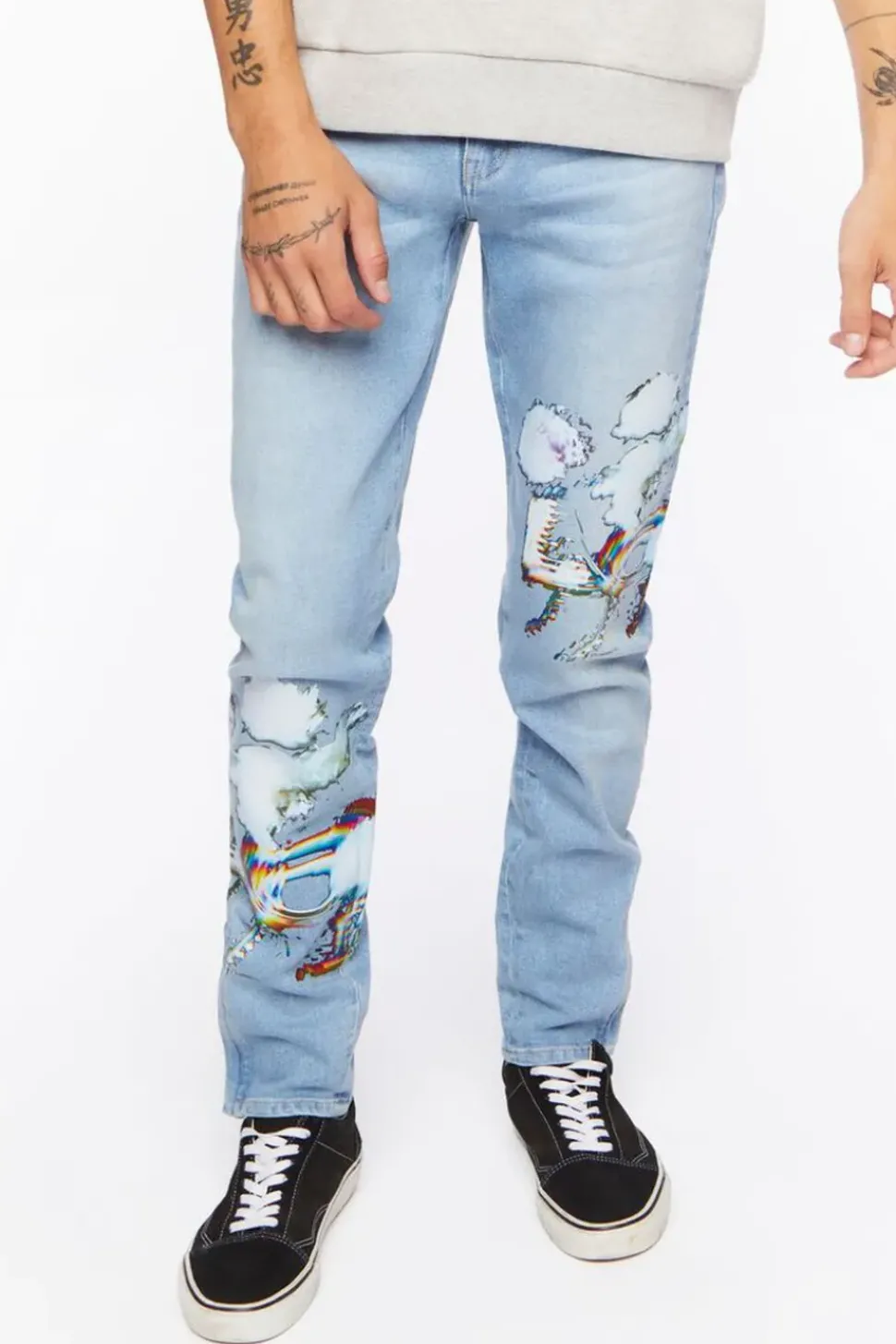 Cloud Graphic Skinny Jeans