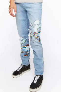 Cloud Graphic Skinny Jeans