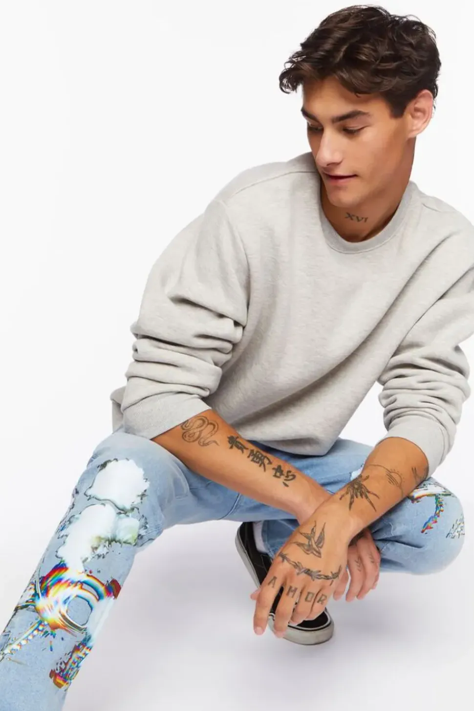 Cloud Graphic Skinny Jeans