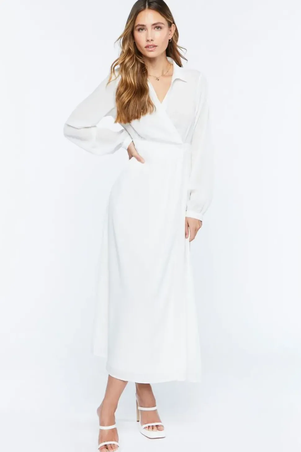 Collared Wrap Maxi Dress