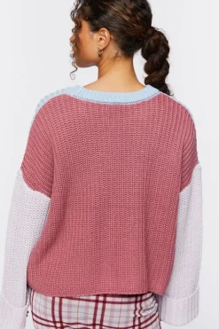Colorblock Bell-Sleeve Sweater