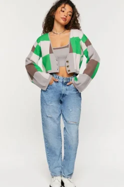 Colorblock Cardigan Sweater