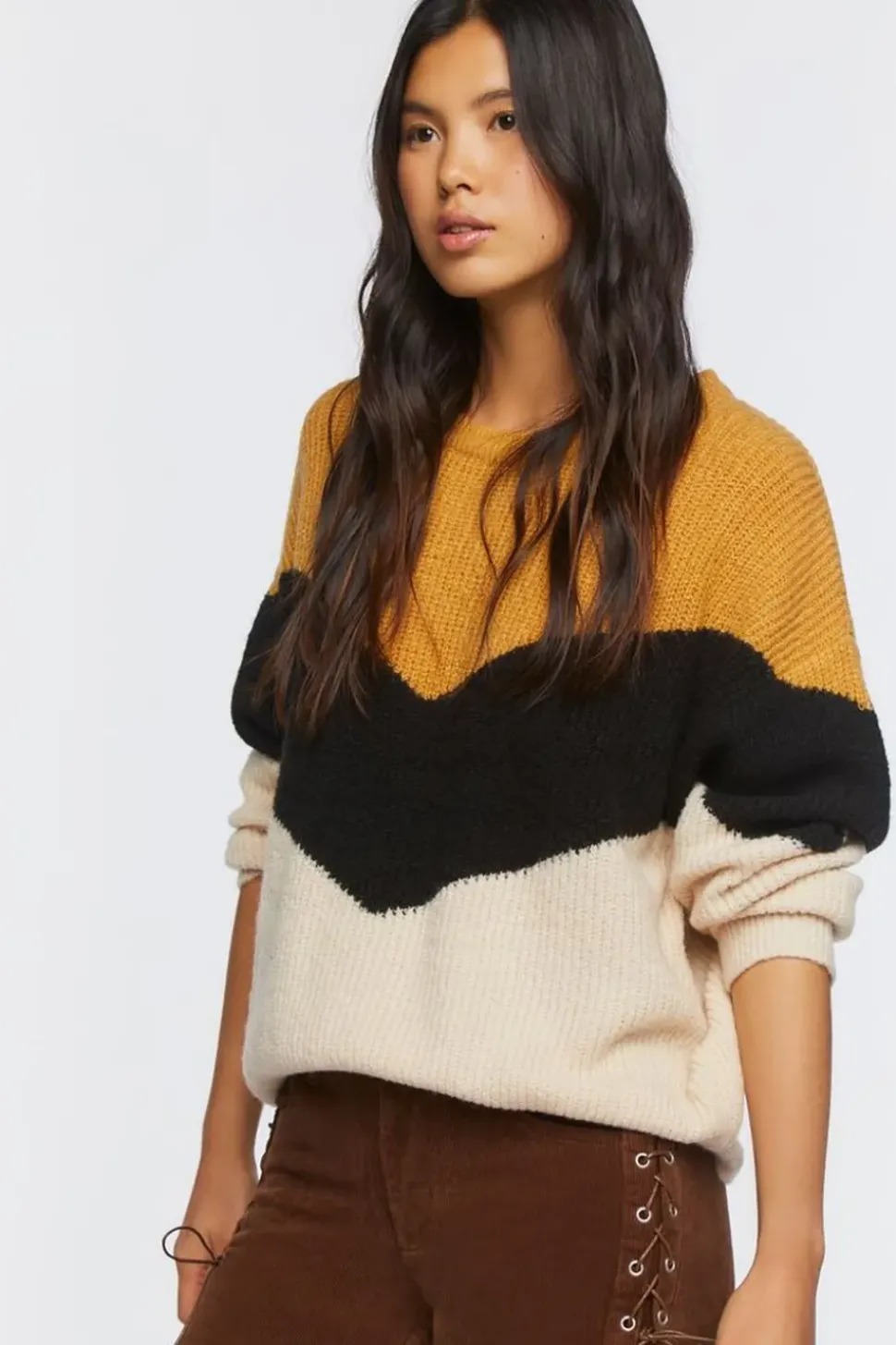 Colorblock Chevron Sweater