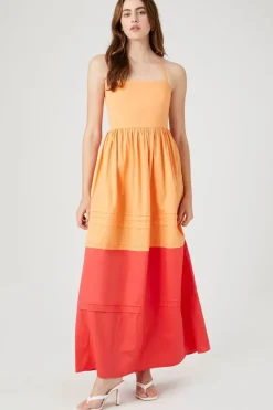 Colorblock Crisscross Cami Maxi Dress