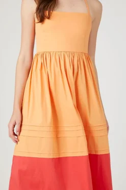 Colorblock Crisscross Cami Maxi Dress