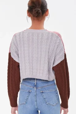 Colorblock Cropped Sweater