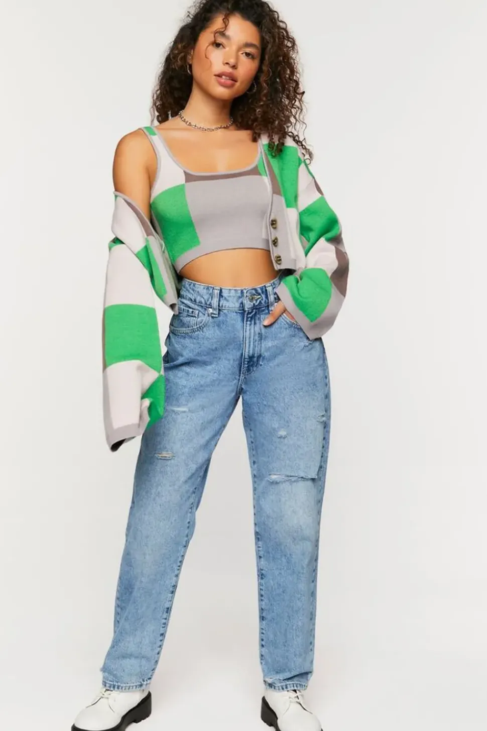 Colorblock Cropped Tank Top