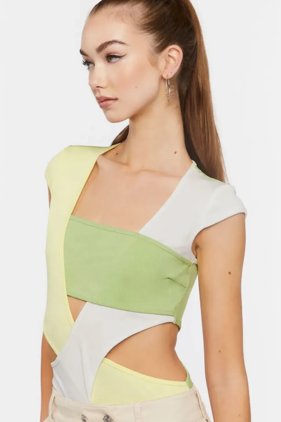 Colorblock Cutout Bodysuit