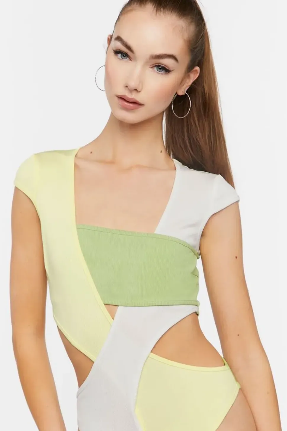 Colorblock Cutout Bodysuit
