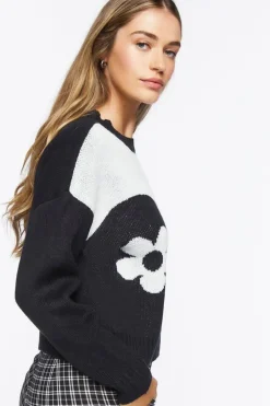Colorblock Floral Sweater