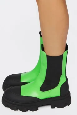 Colorblock Lug-Sole Booties