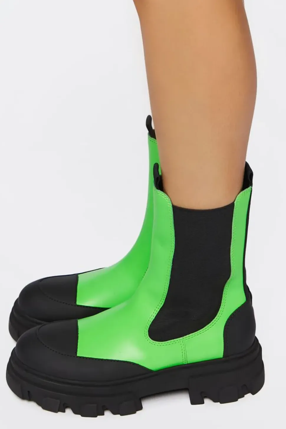 Colorblock Lug-Sole Booties
