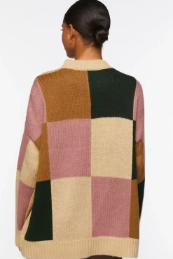 Colorblock Mock Neck Sweater