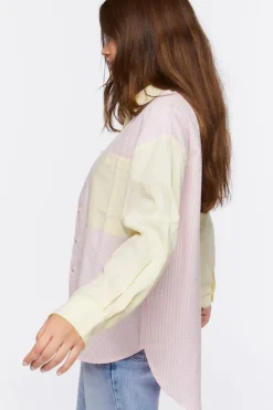 Colorblock Pinstriped Shirt