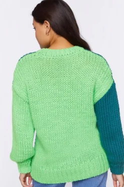 Colorblock Purl Knit Sweater