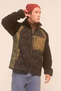 Colorblock Quilted Bomber Jacket